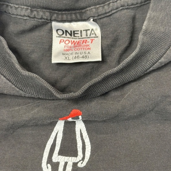 Vintage 90s N.Y.C. Stick Figure T-Shirt; Charcoal Gray; Size XL - Picture 3 of 4